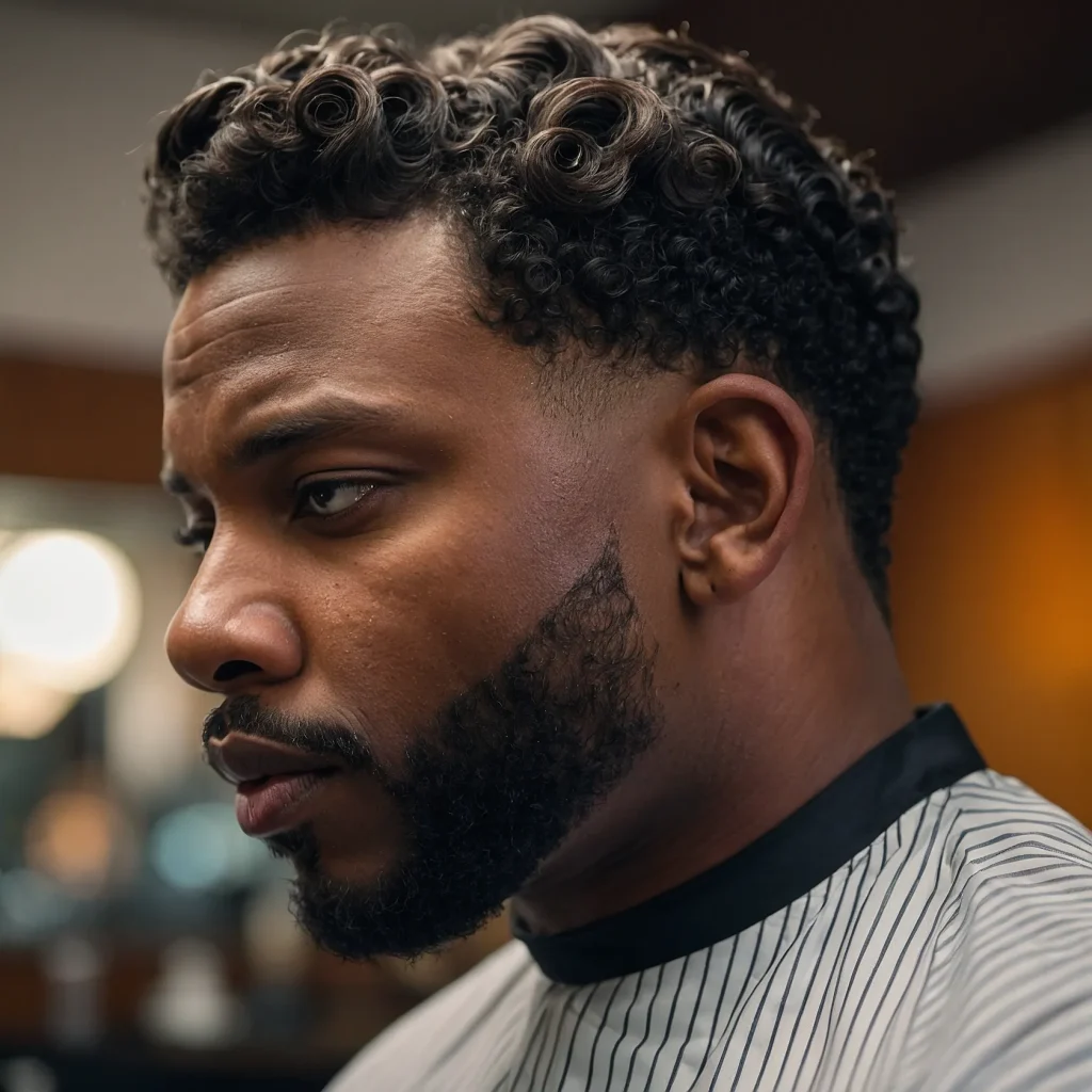 Classic Drop Fade with Curlsrealistic image 3