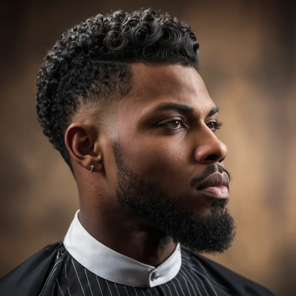Classic High Taper Fade with Curlsrealistic 0