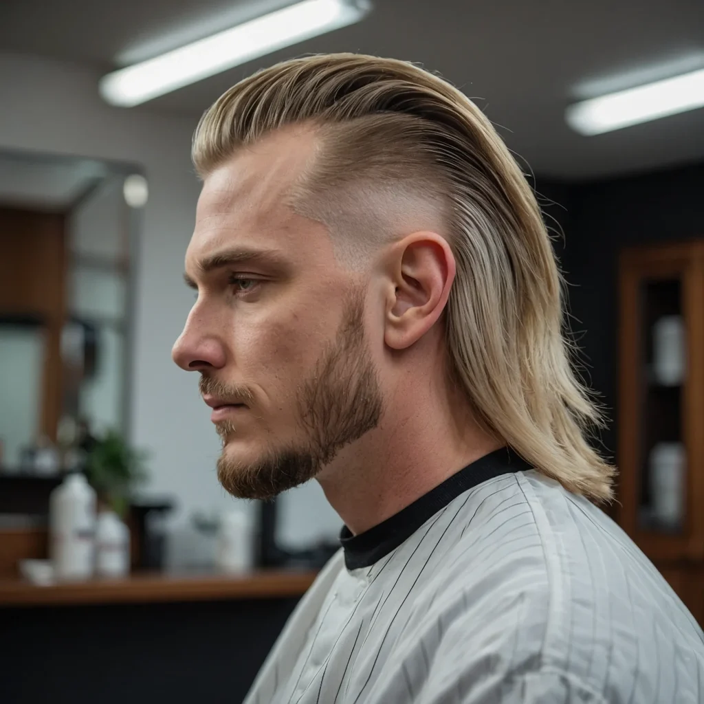 Classic Mullet Fadewhite man with mediuml 3