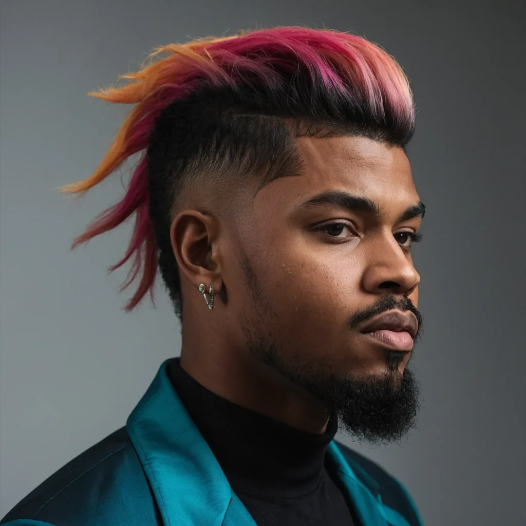 Colored Mullet FadePrompt Black men with mull 0