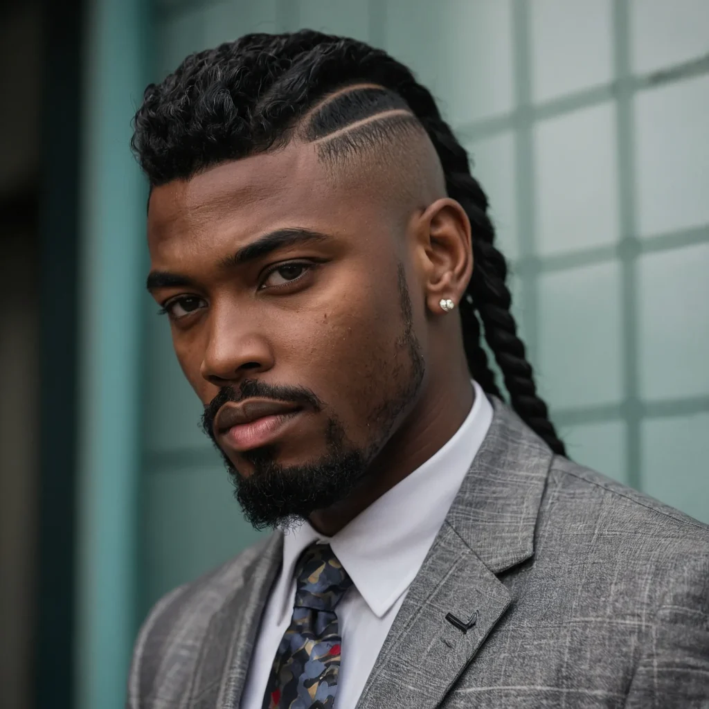 Colored Mullet FadePrompt Black men with mull 3