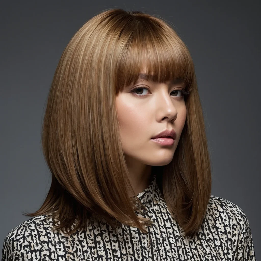 Create a hairstyle featuring precision blunt 1