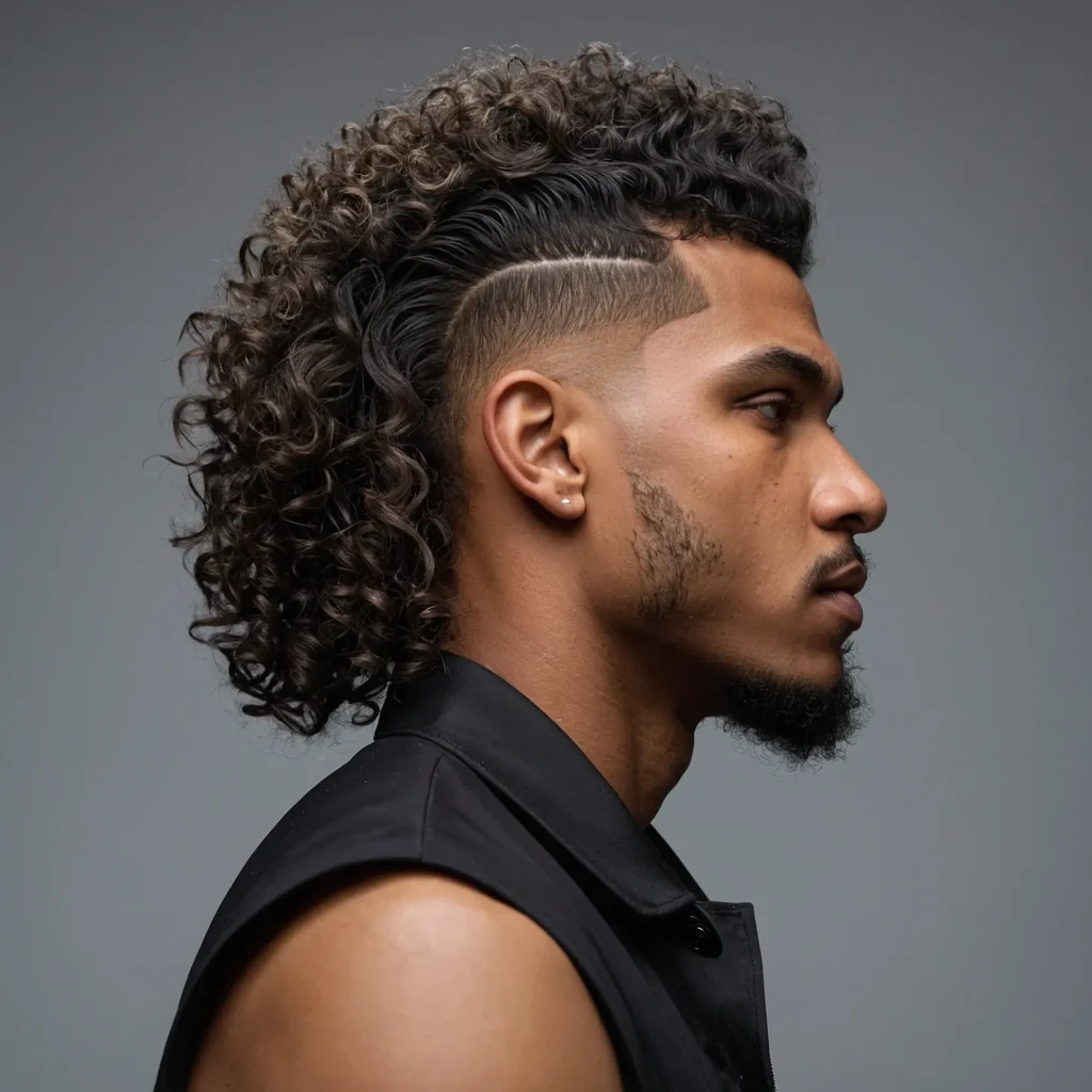 Curly Mullet FadePrompt Black men with curly 3
