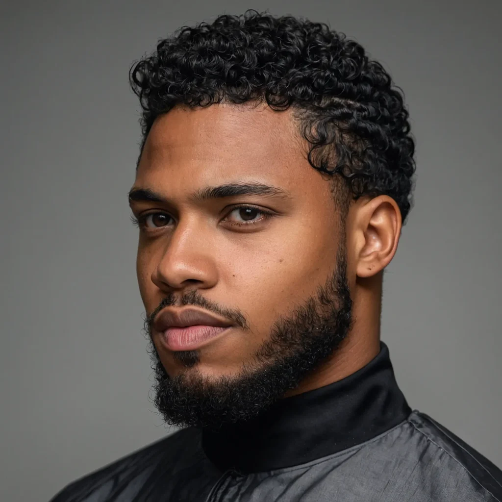 Curly Taper Fade for Black MenA Black man wit 0