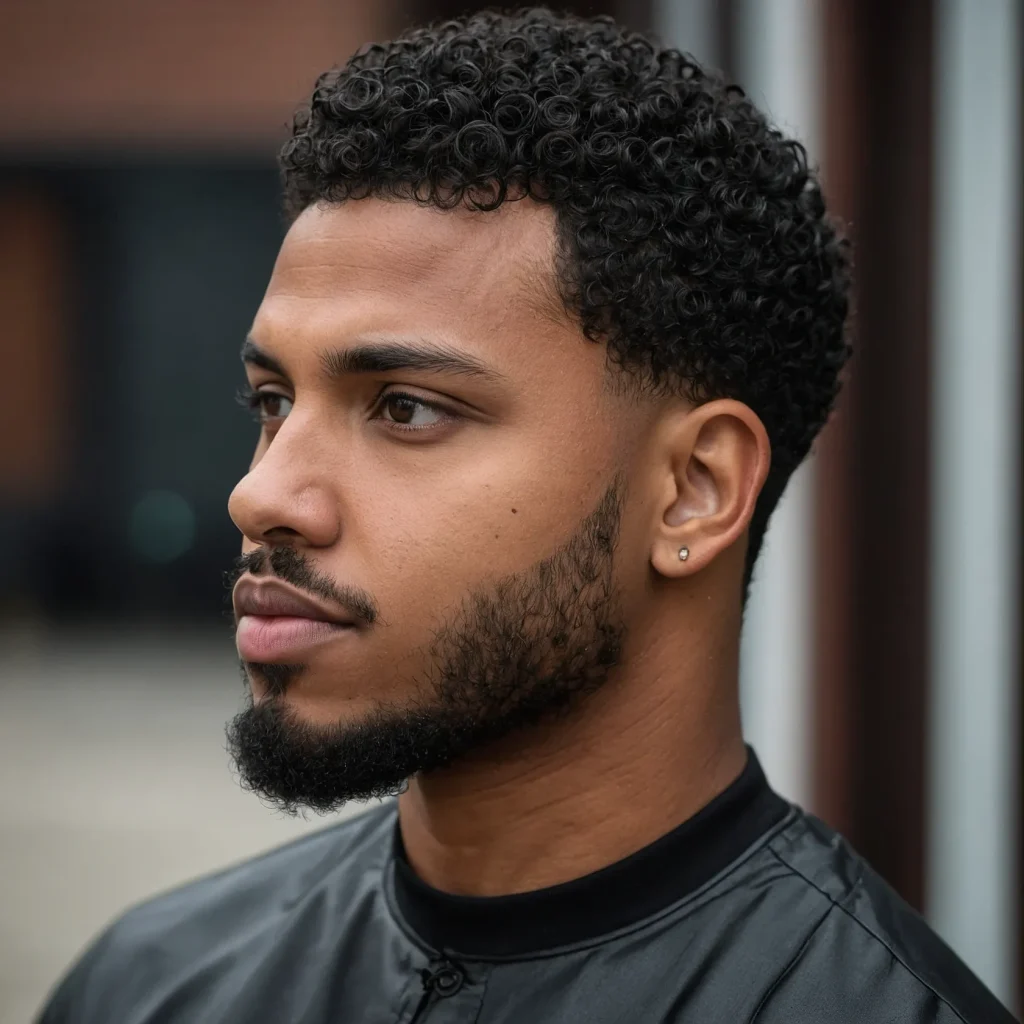 Curly Taper Fade for Black MenA Black man wit 1