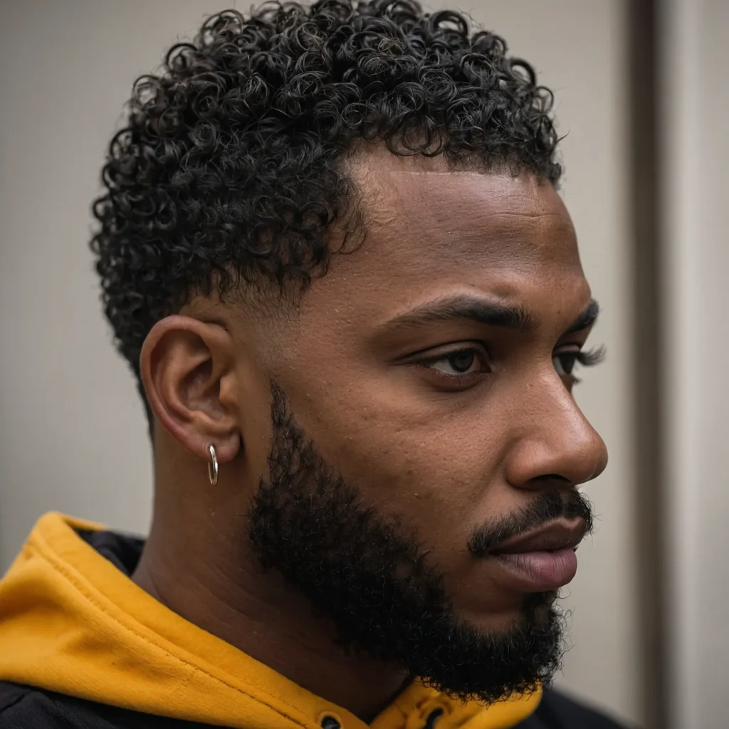 Curly Taper Fade for Black MenA Black man wit 3