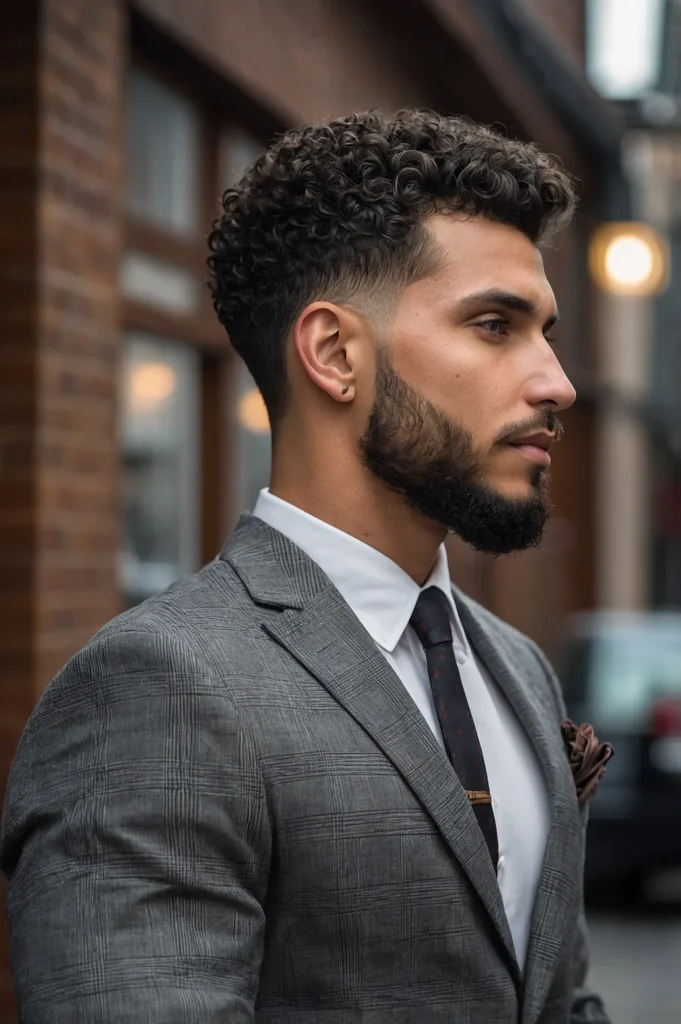 Defined Curls with Subtle Low Taperman with 0