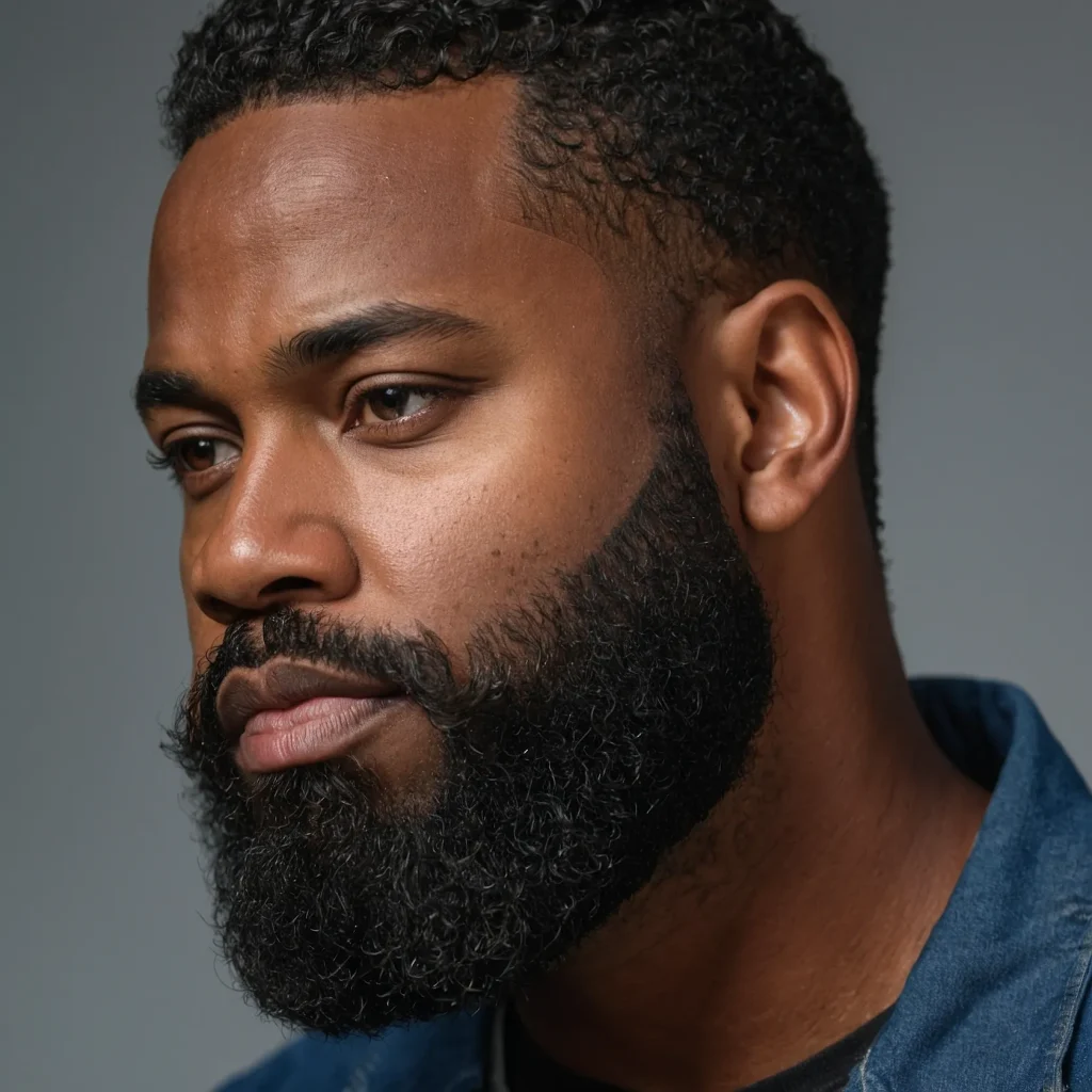 Drop Fade with Beard BlendBlack man with fu 0