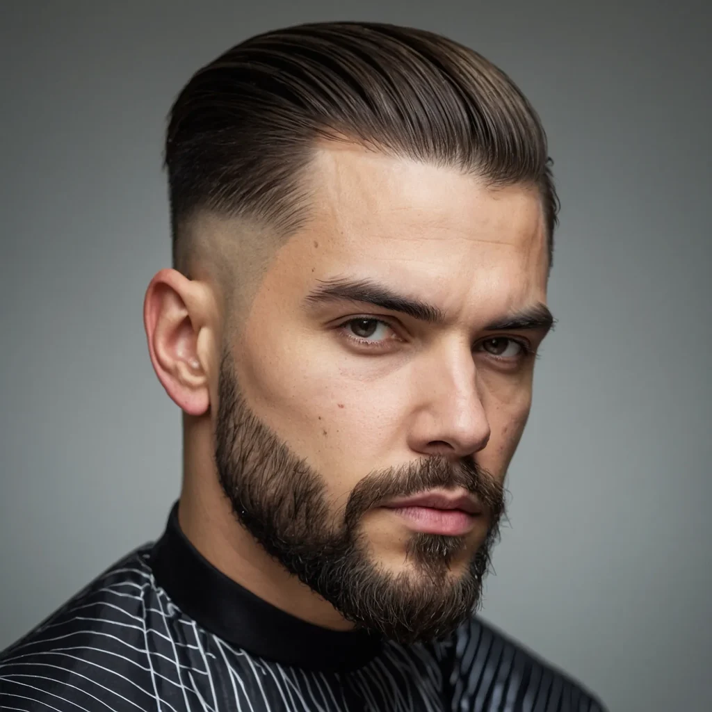 Drop Fade with Comb Overman with mediumle 0