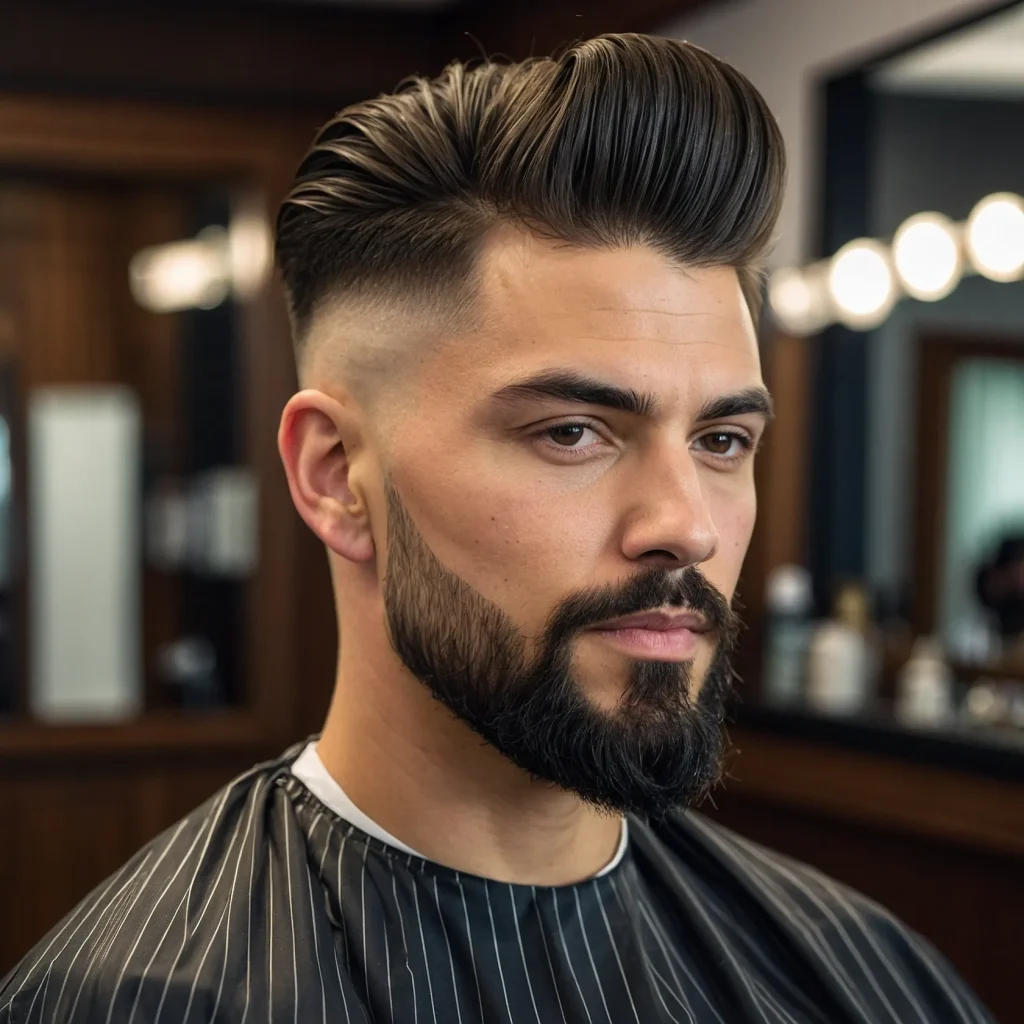 Drop Fade with Comb Overman with mediumle 3