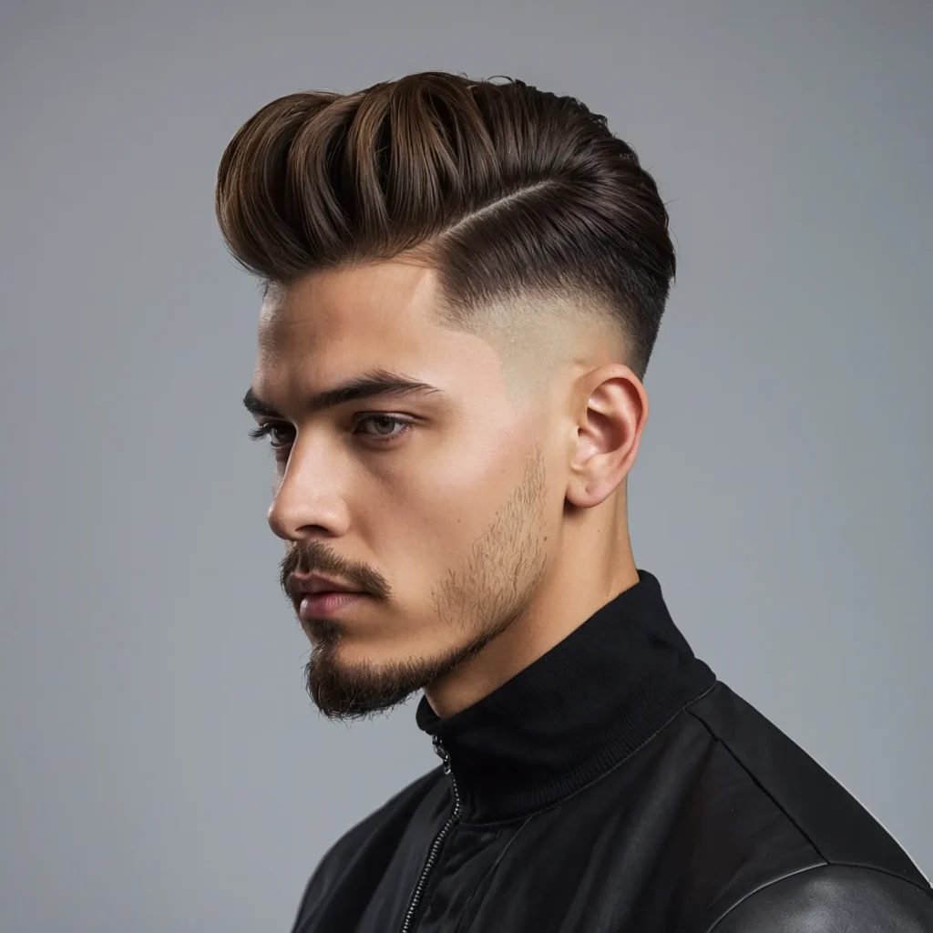 Drop Fade with High TopMan with tall highto 3