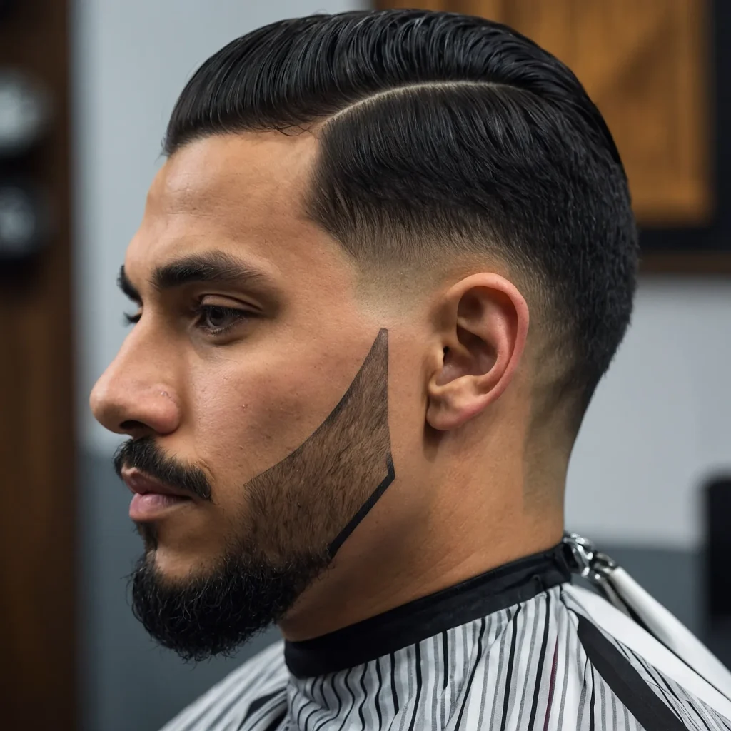 Drop Fade with LineUpCloseup of mans hair 3