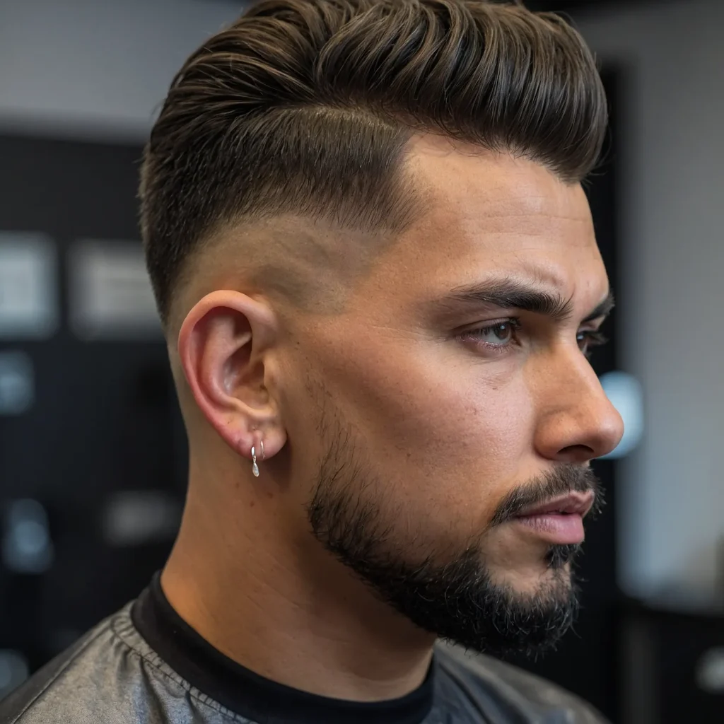 Drop Fade with Low FringeShort front fringe 3