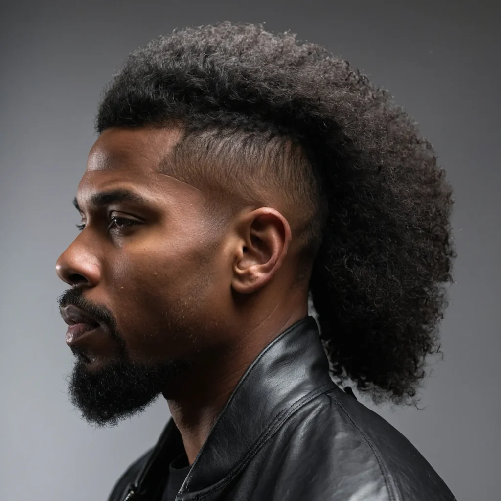 Drop Fade with MidLength AfroBlack man with 0