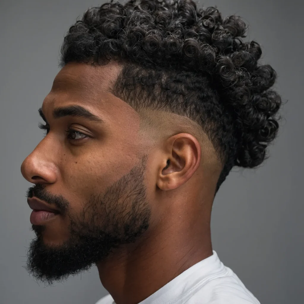 Drop Fade with Natural TextureBlack man with 0