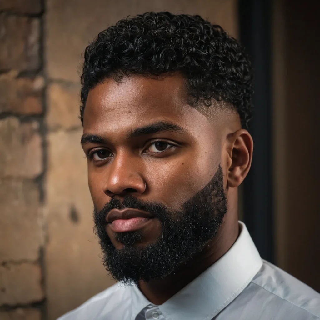 Drop Fade with Shadow BeardSubtle shadow bear 0