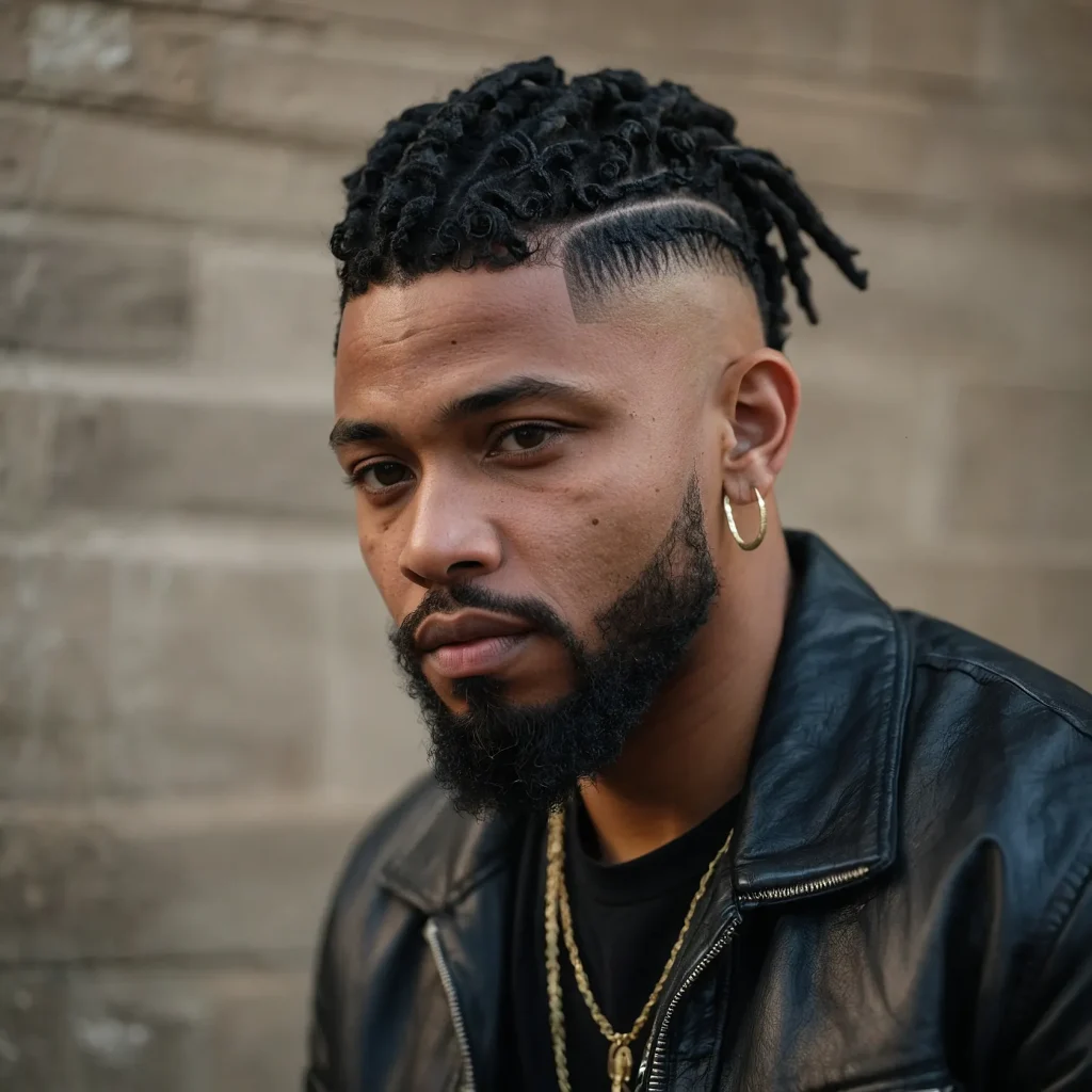 Drop Fade with Short DreadsShort locs styled 0