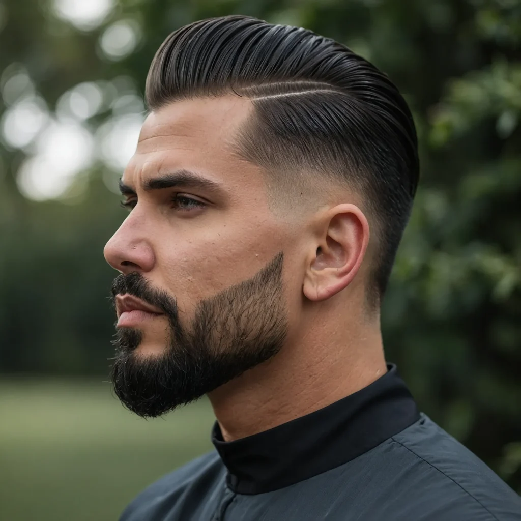 Drop Fade with Slick BackHair slicked back 0