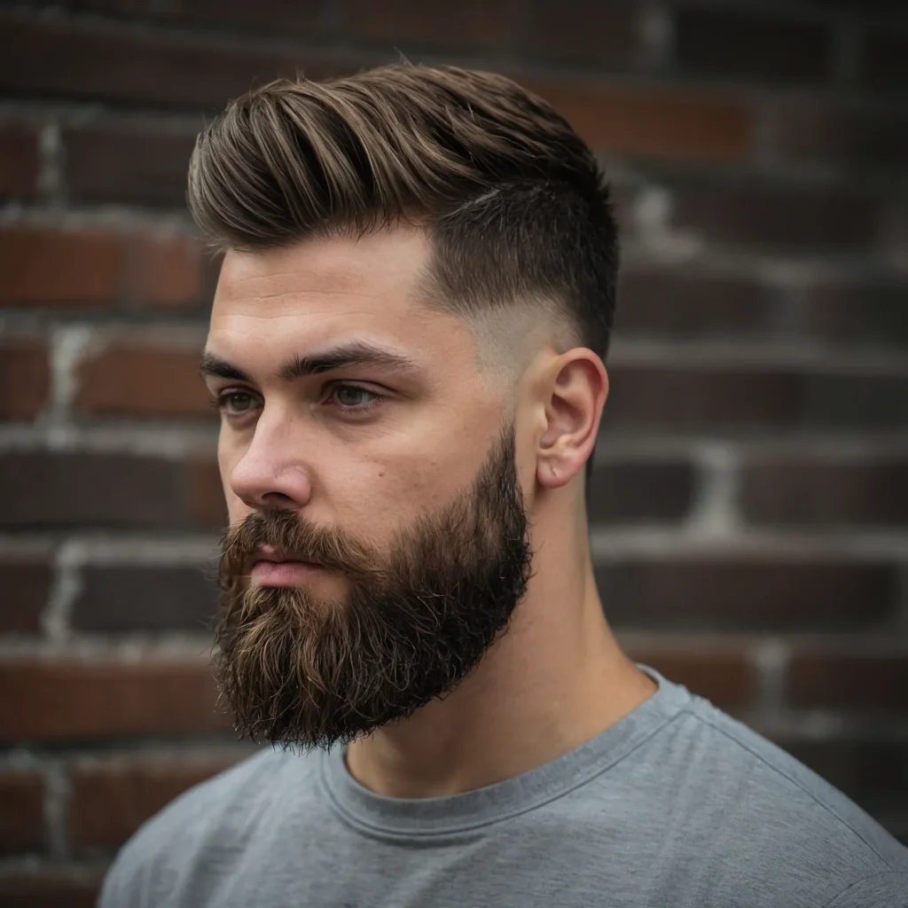 Drop Fade with Tapered BeardBeard gradually 0