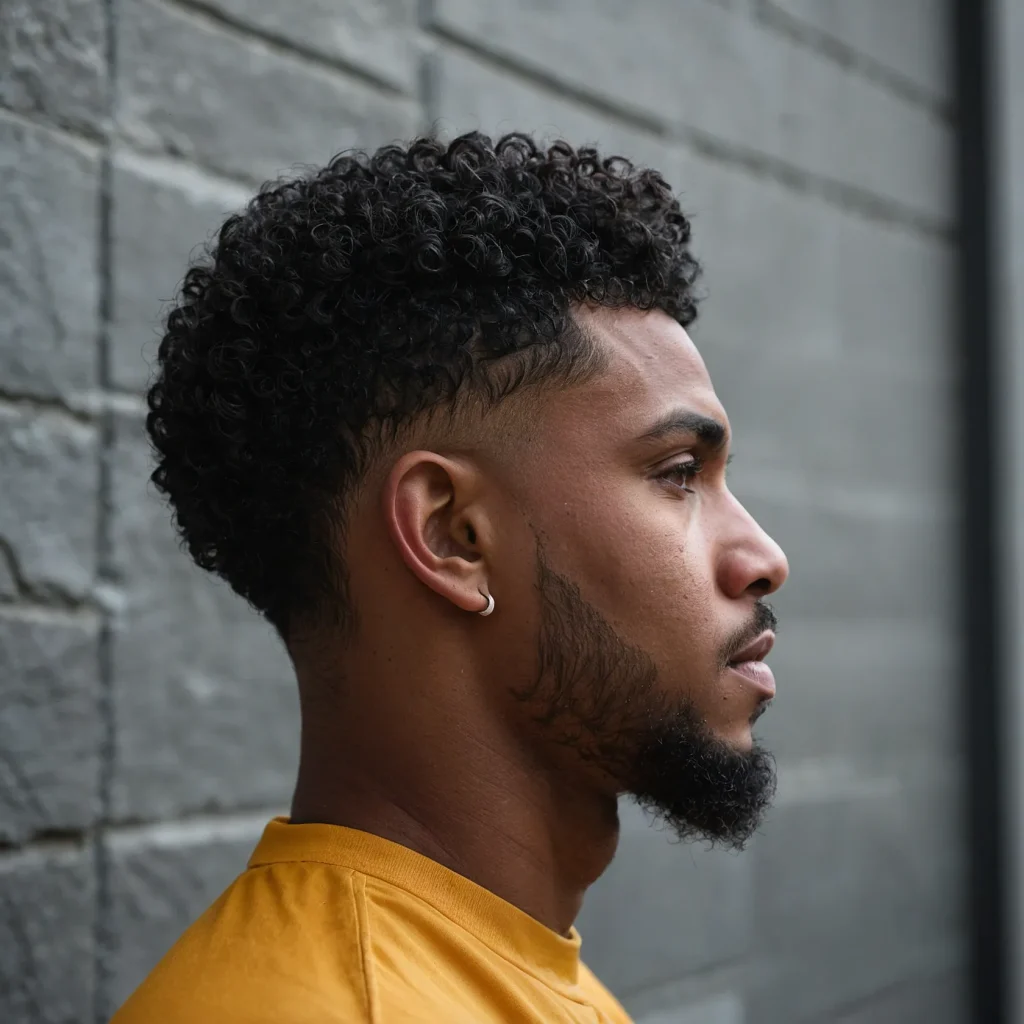 Drop Fade with Temple FocusBlack man with t 0