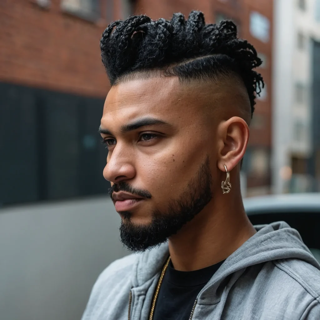 Drop Fade with Twisted FrohawkMedium twists s 3
