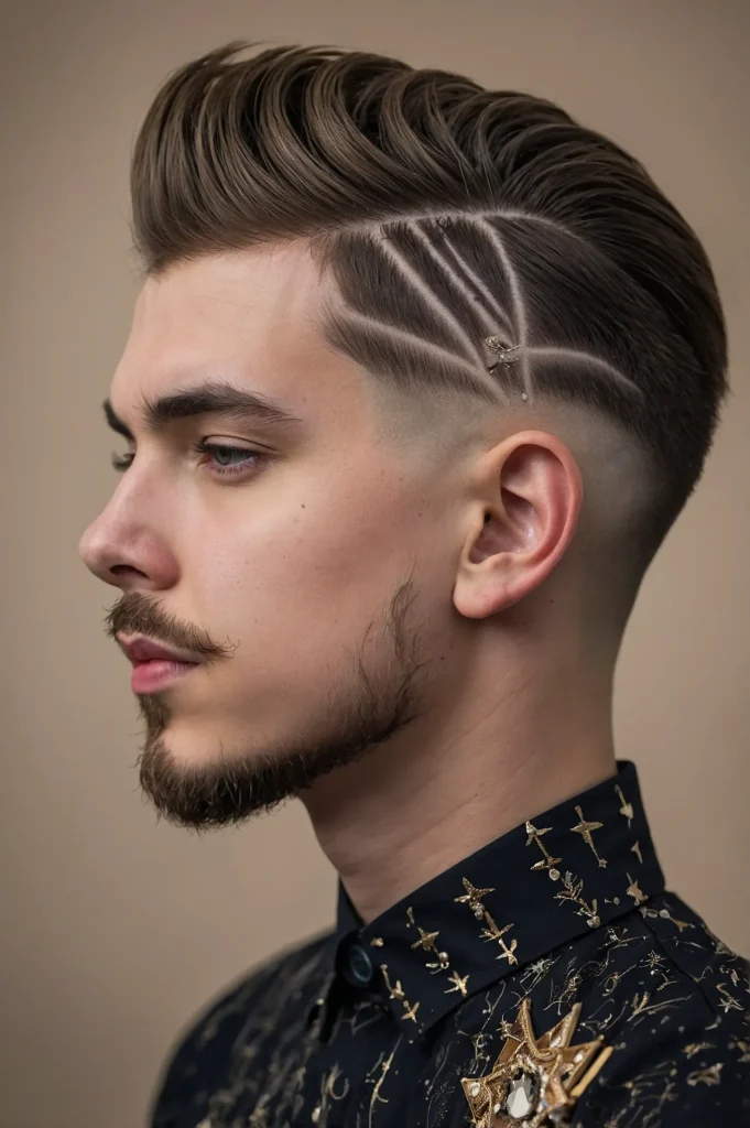 Fade Haircut with Crown Design Its hair de 2