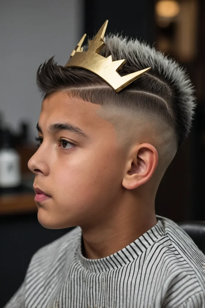 Fade Haircut with Crown Design Its hair de 6