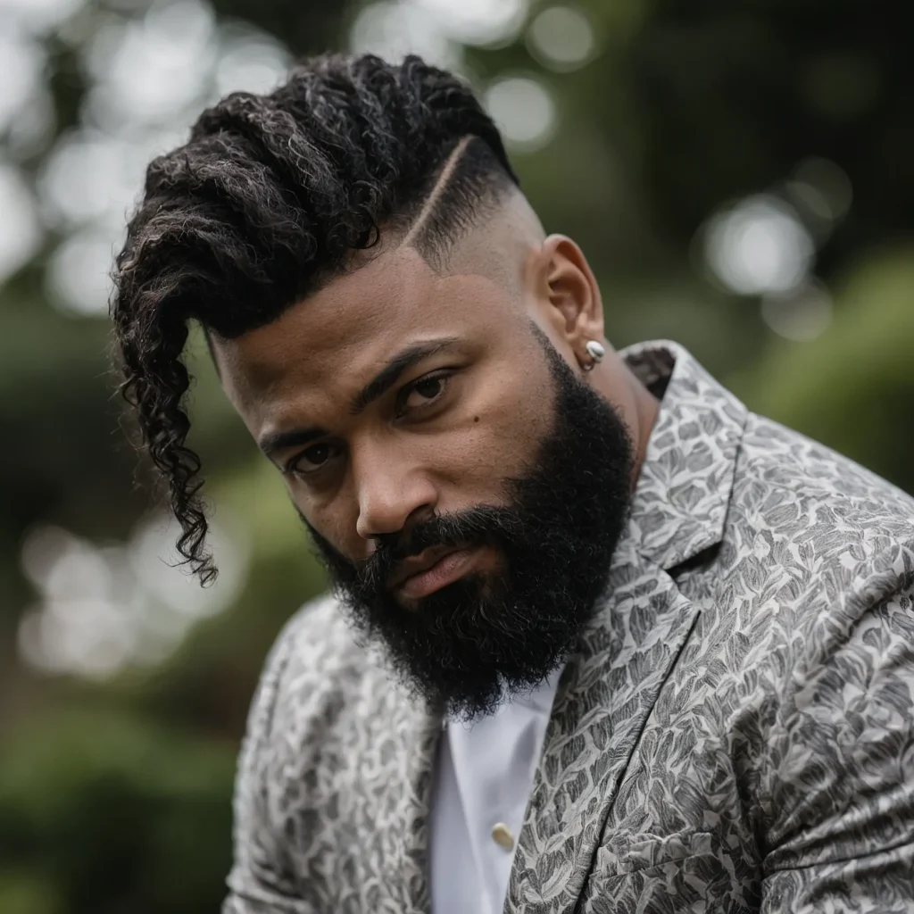 Fade Mullet with Beard BlendPrompt Black men 3