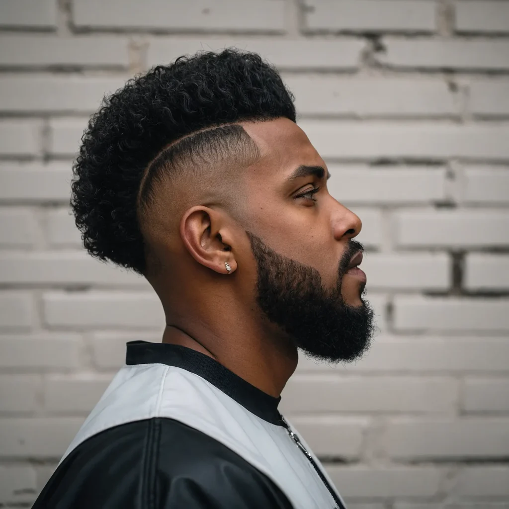 Flat Top Burst Fade MulletBlack man with 0