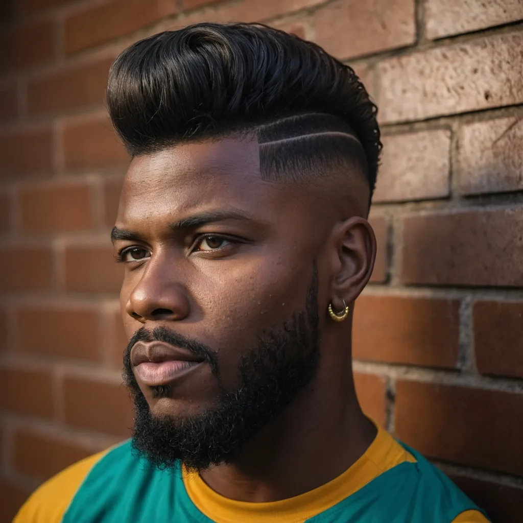 Flat Top Burst Fade MulletBlack man with 3