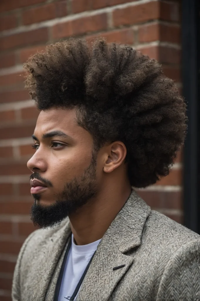 Fluffy Afro with Low Taper FadeBlack man wi 3