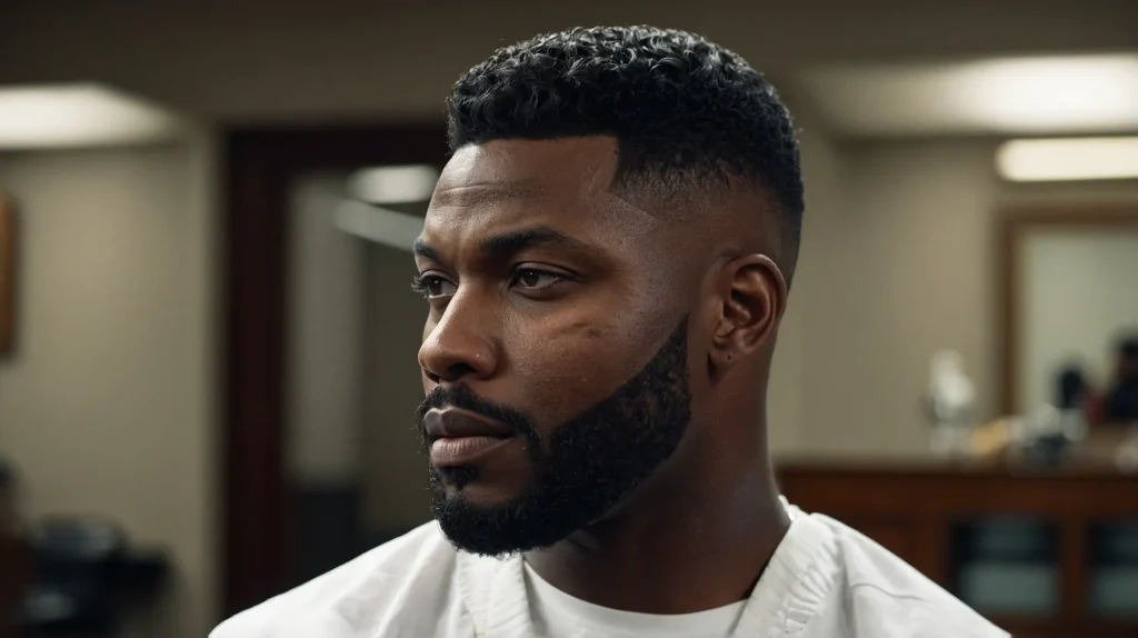 High Blowout Fade with EdgeUpBlack man with 0