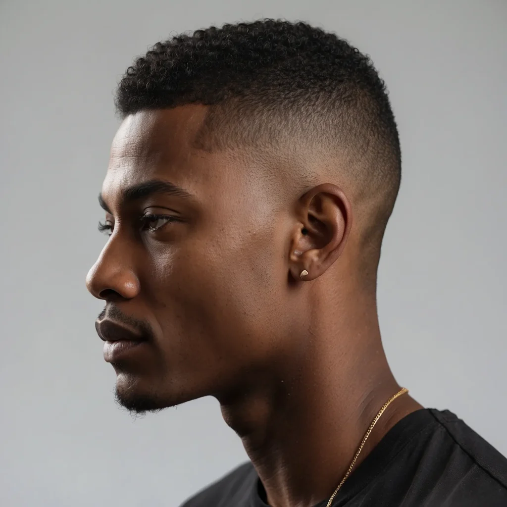 High Drop Fademodern Black male model wit 3