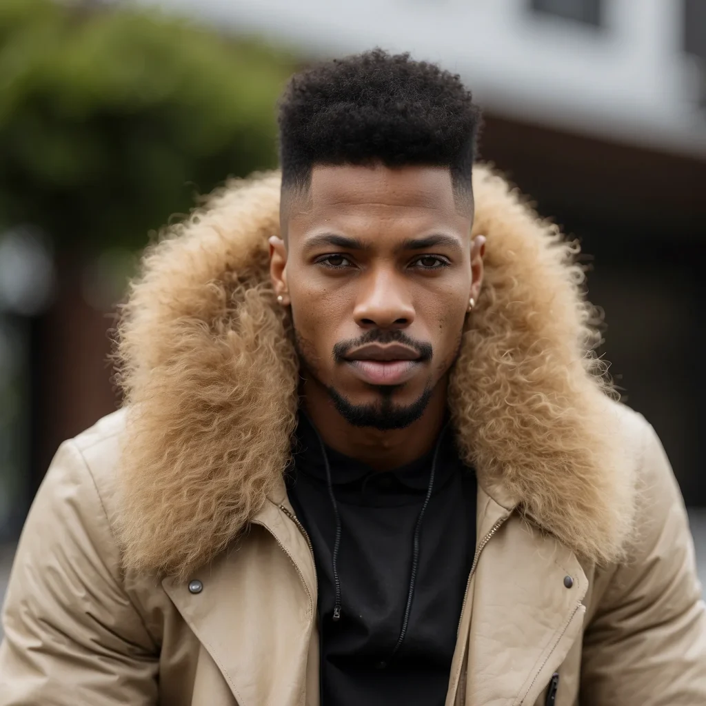 High Fade AfroBlack man with round afro 0