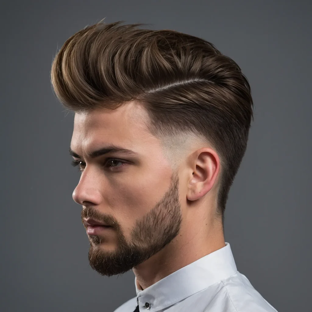 High Fade with Blowout StyleBlowdried volume 0