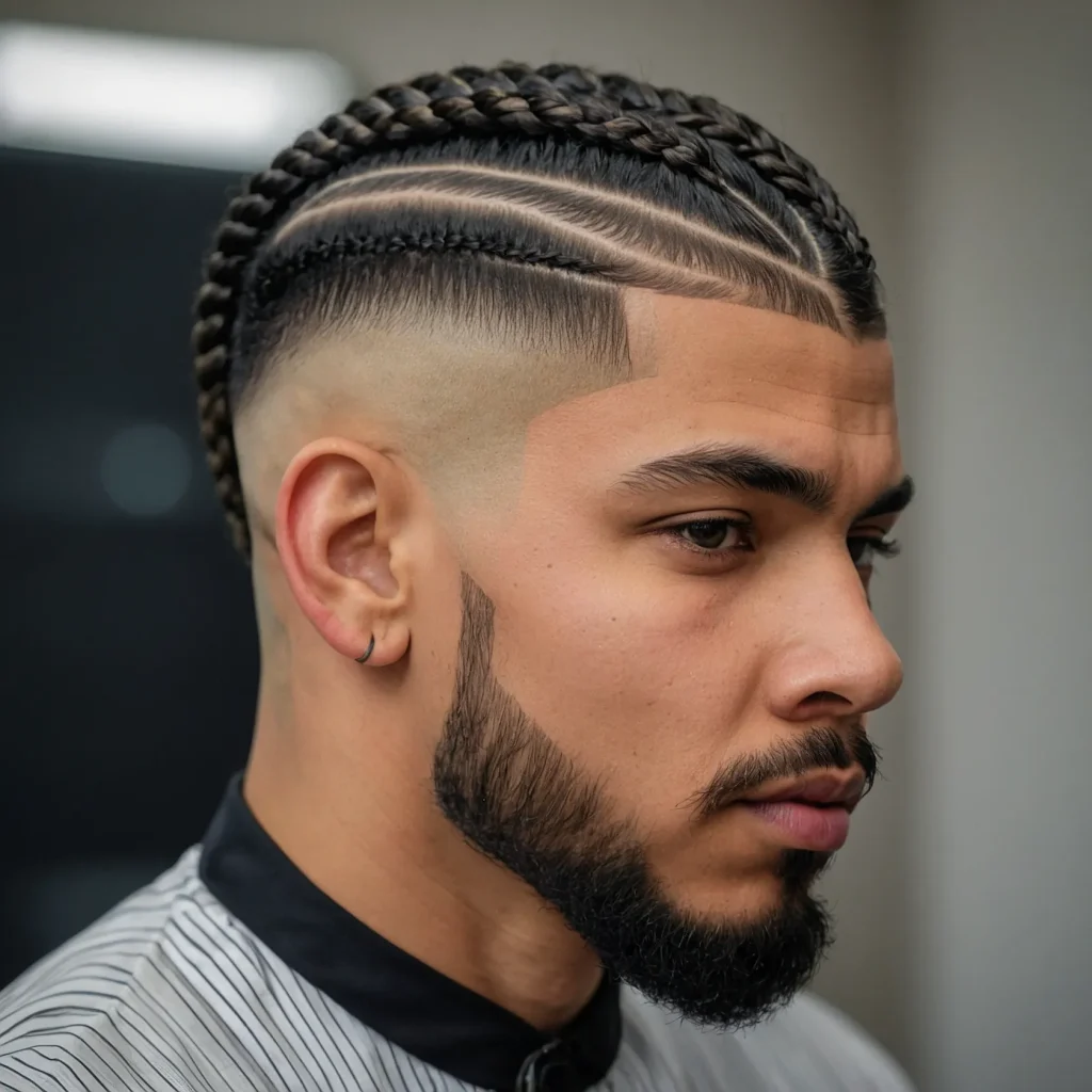 High Fade with Braided TopShort braids style 3