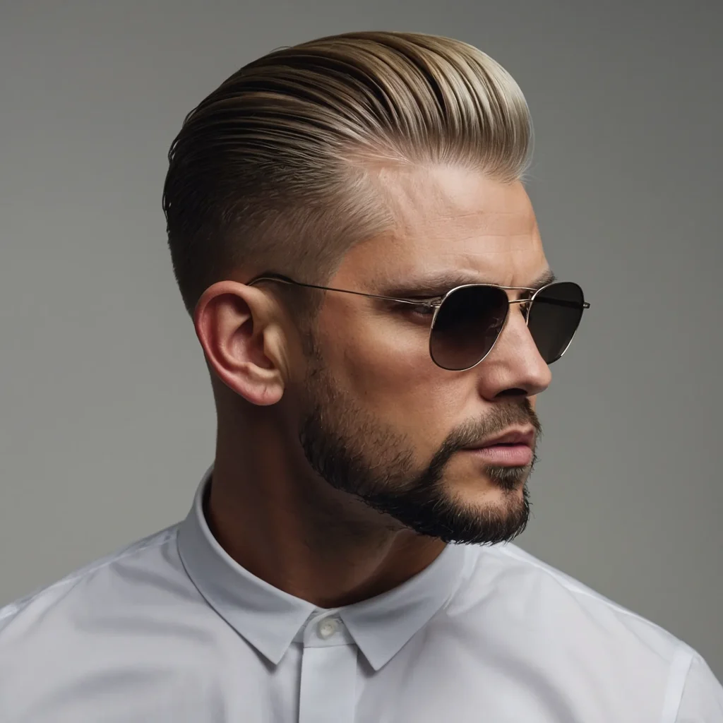 High Fade with Comb Overwhite man with s 0