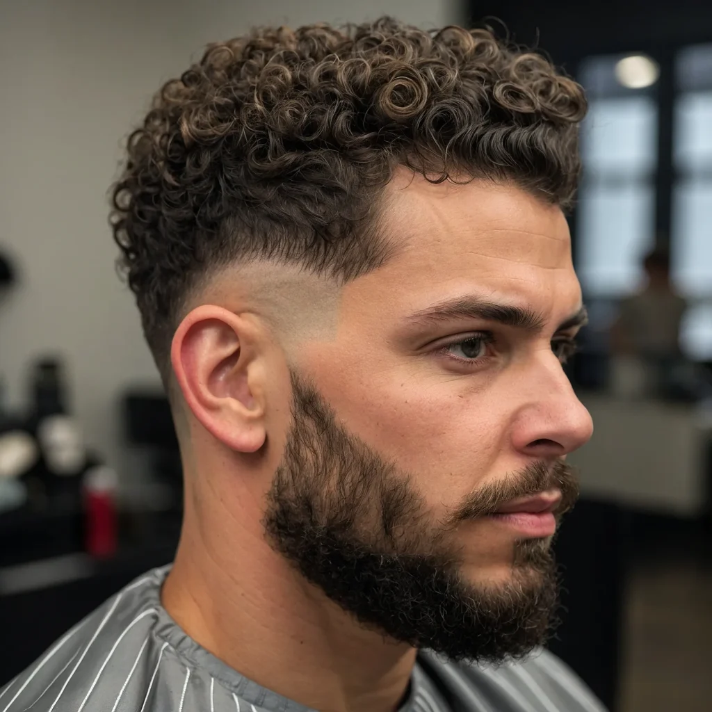 High Fade with CurlsDefined natural curls ke 0