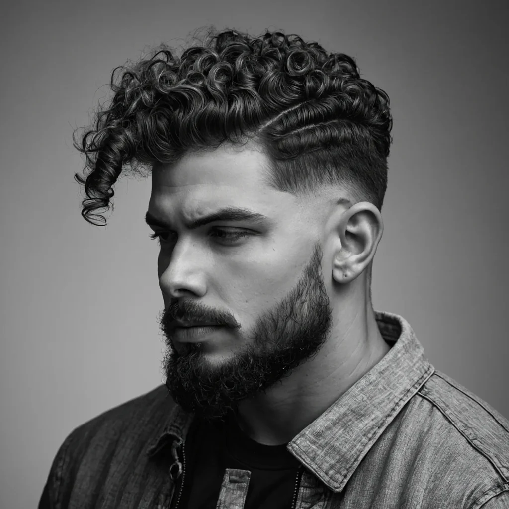 High Fade with CurlsDefined natural curls ke 3