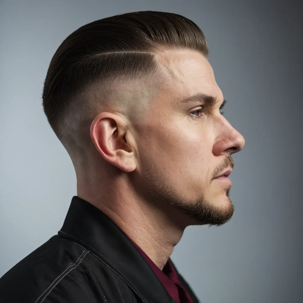 High Fade with Flat TopSquared geometric top 0
