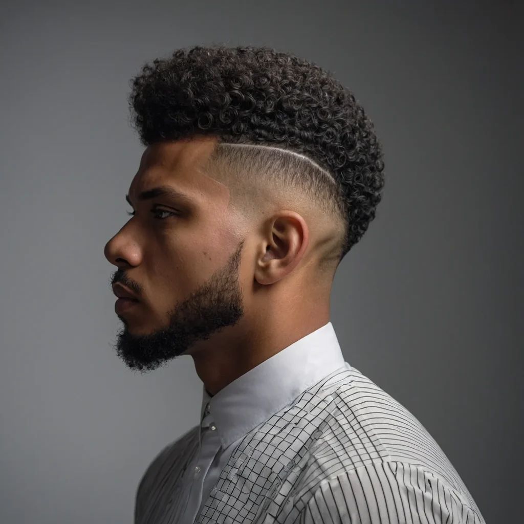 High Fade with Short AfroTightly curled afro 3