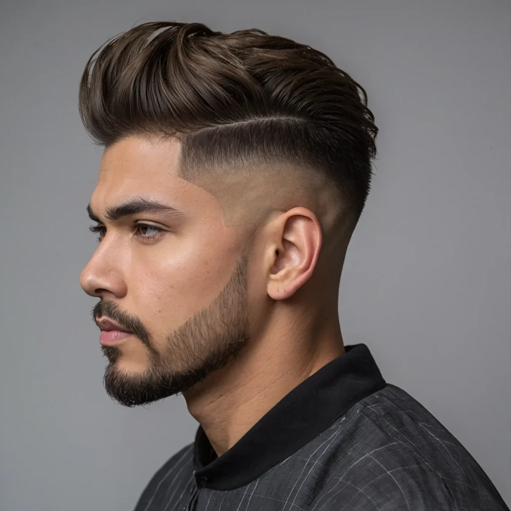 High Fade with SideSwept TopTop is styled to 0