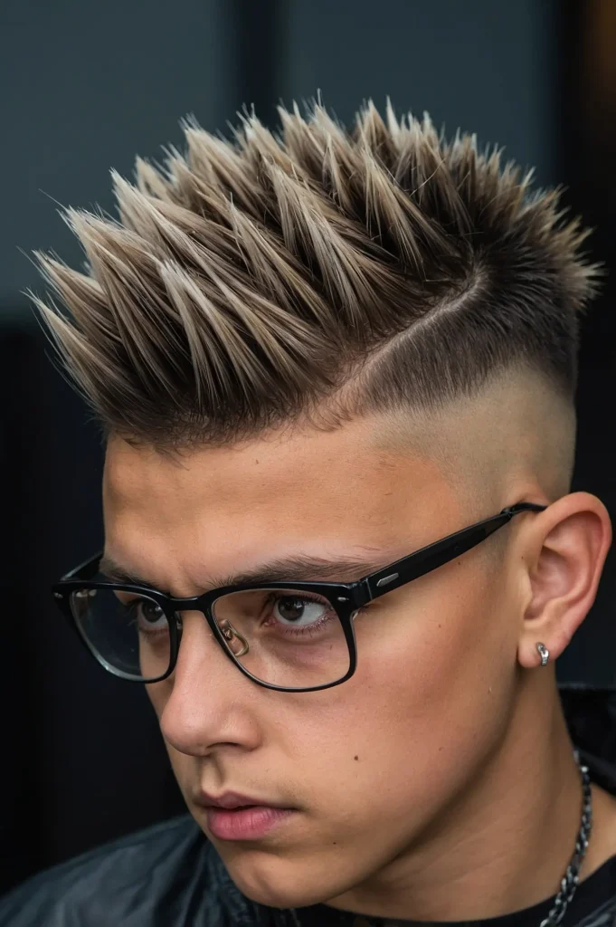High Fade with Spiky Topboy with gelledup s 3