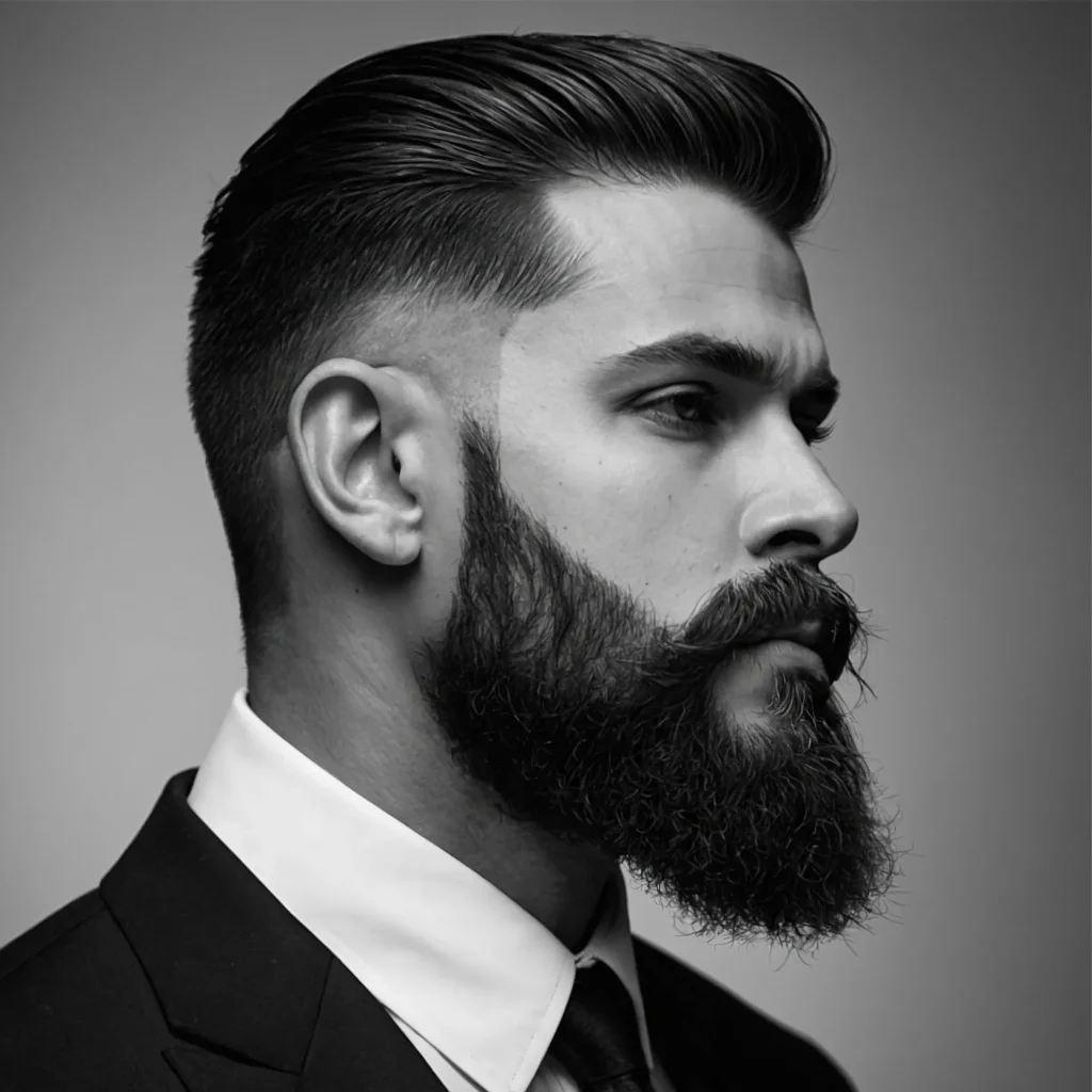 High Fade with Tapered BeardBeard blends grad 0