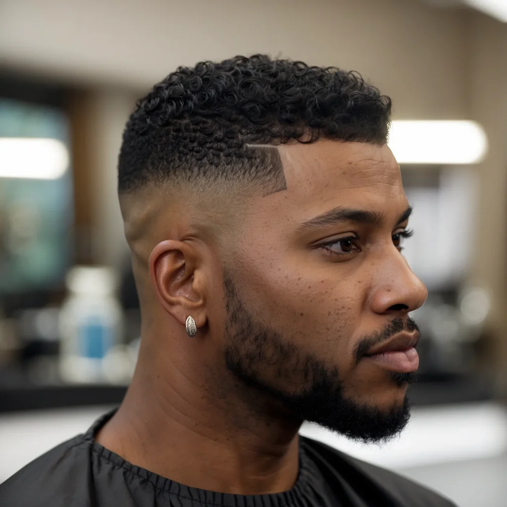 High Fade with Temple Fade ComboBlack man 3