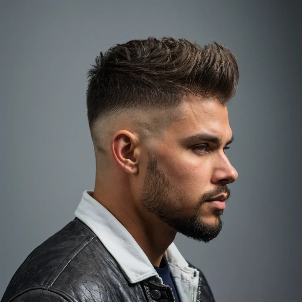 High Fade with Textured CropChoppy messy tex 0