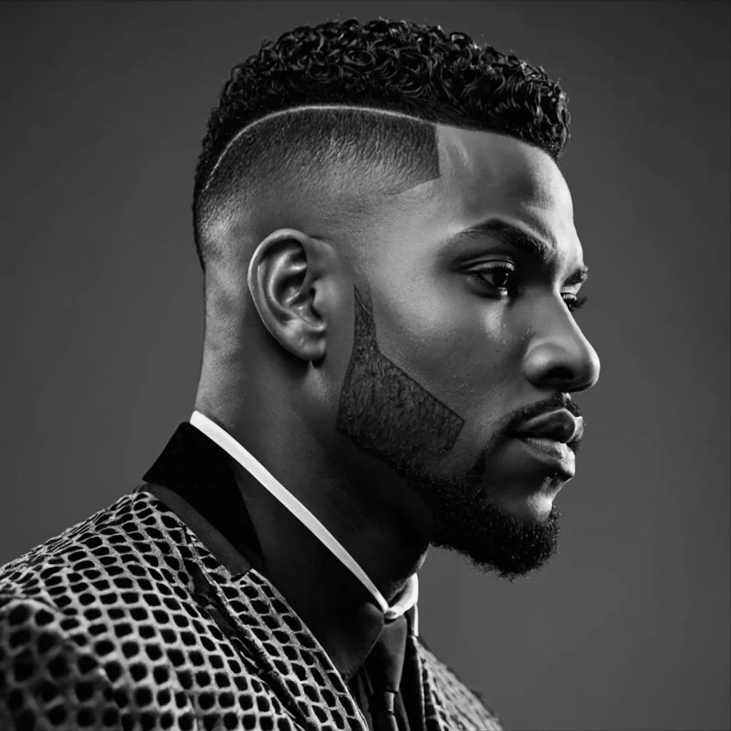 High Taper Fade with EdgeUpA Black man with a 0