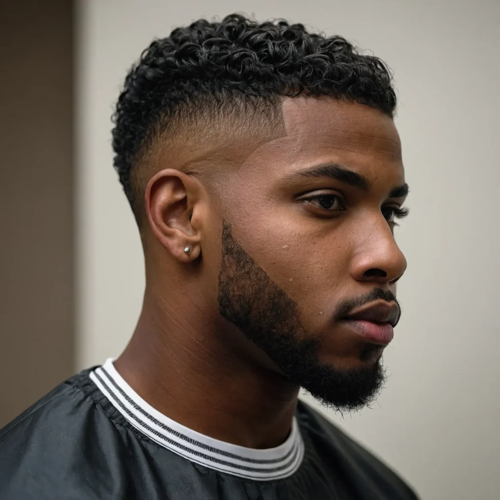 High Taper Fade with Natural CoilsBlack man w 3