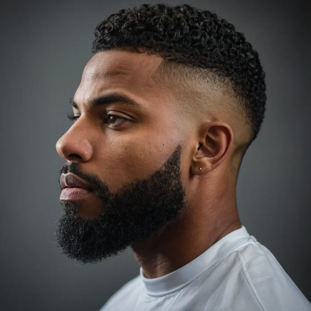 High Taper Fade with Natural Texture and Bear 0
