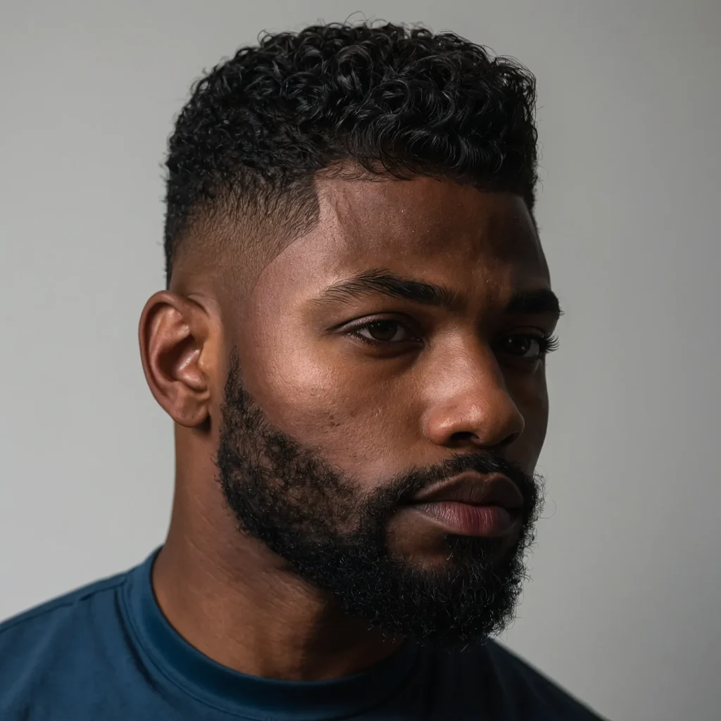 High Taper Fade with Shadow BeardMinimalist l 0